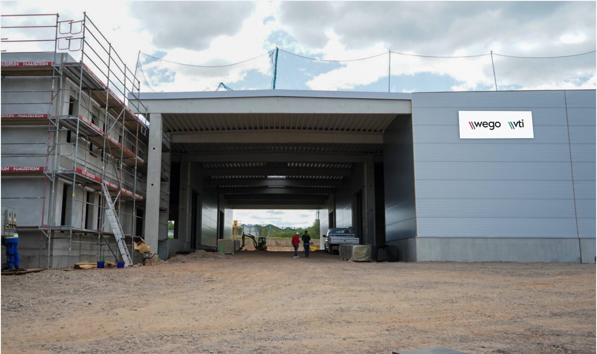 Baustelle des neuen wego vti Standortes in Chemnitz mit Blick auf den Drive-in Bereich