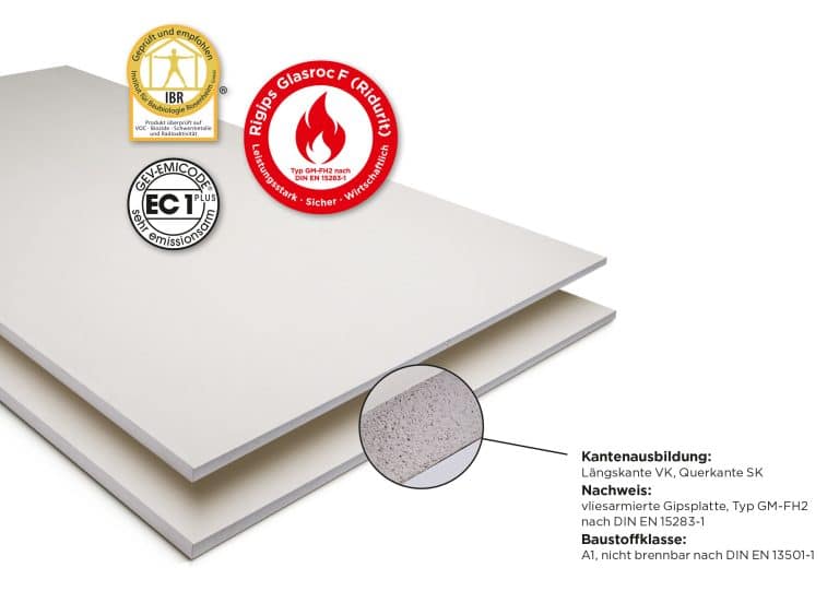Rigips Glasroc F (Ridurit) Brandschutzplatten