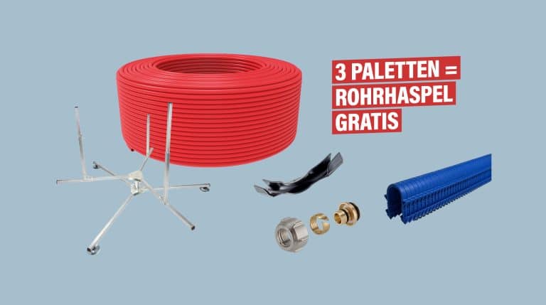wegoklima FLOOR Palette – gratis Rohrhaspel sichern!