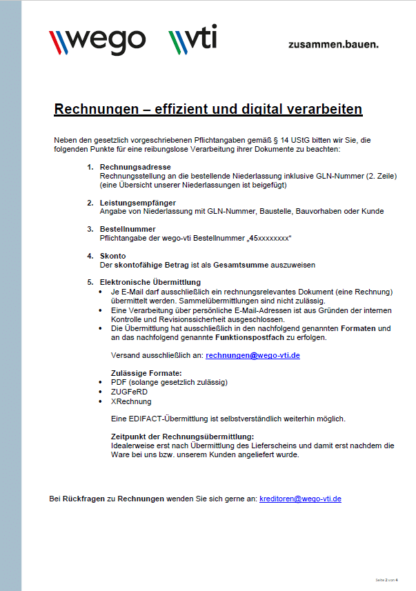 Baustoffe und Systembaustoffe für Bauprojekte bei Wego VTI in Hanau.