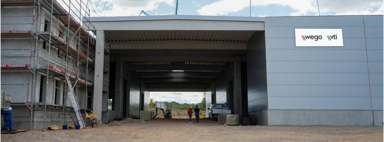 Baustelle des neuen wego vti Standortes in Chemnitz mit Blick auf den Drive-in Bereich
