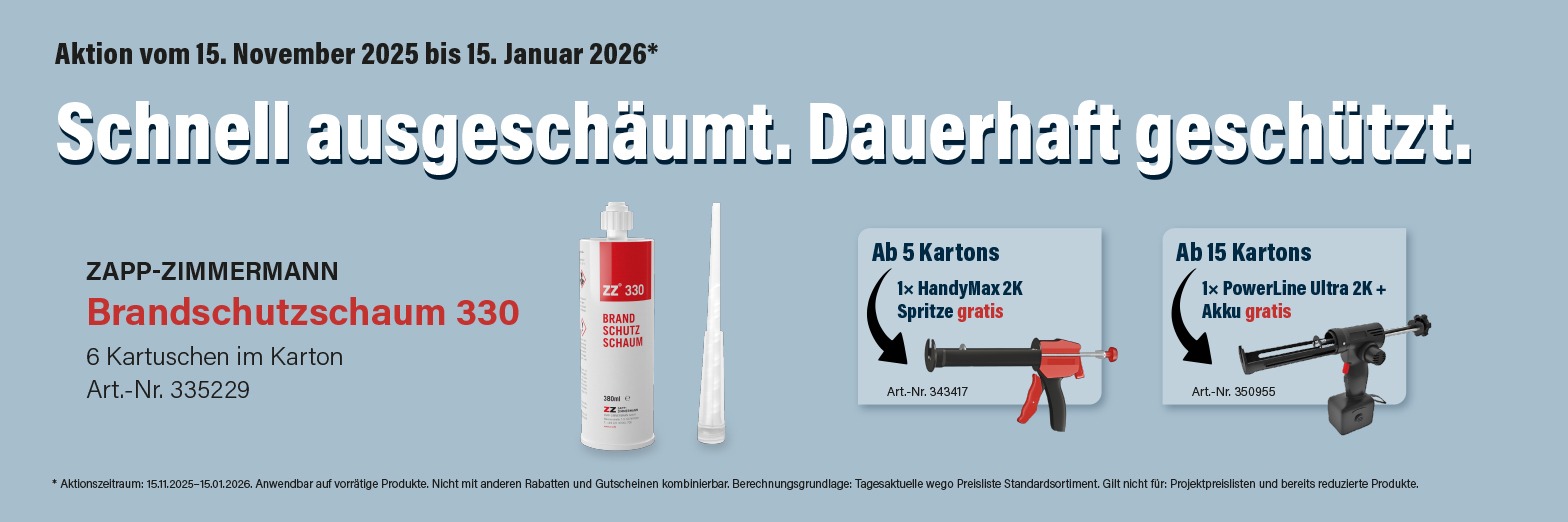 Brandschutzaktion Zapp-Zimmermann Brandschutzschaum – 15.11 – 15.01