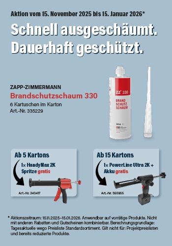 Brandschutzaktion Zapp-Zimmermann Brandschutzschaum – 15.11 – 15.01